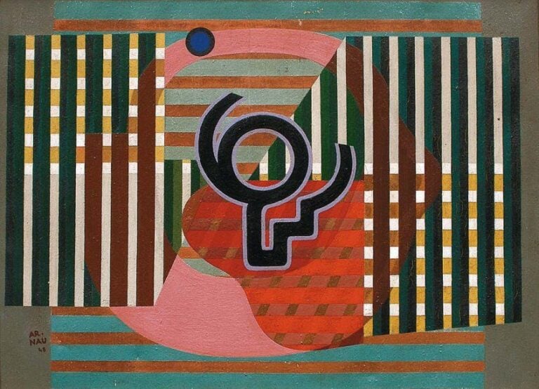 Composition géométrique - 1948 Huile sur toile, signée en bas à gauche 50 x 65 cm