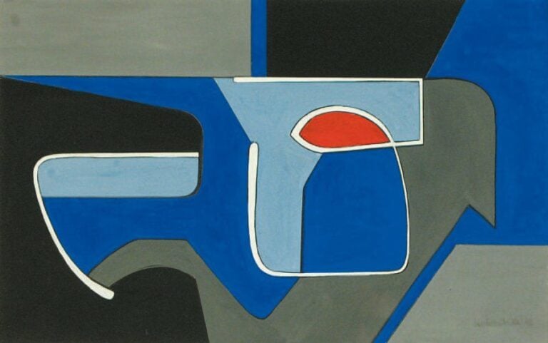 COMPOSITION Gouache, signée en bas à droite et datée 52 25 x 39 cm