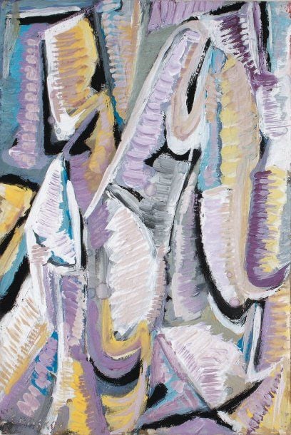 Composition Gouache sur papier, signée en bas à gauche 32,3 x 21,7 cm Certificat de Monsieur André Schoelle