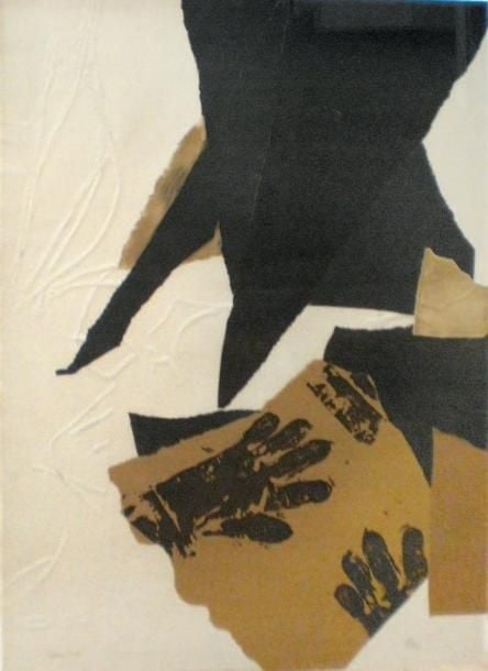 COMPOSITION Gravure originale encadrée Justifiée épreuve d'essai en bas à gauche Signée en bas à droite 76 x 56 cm
