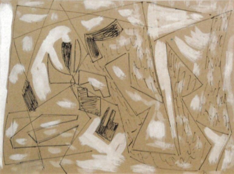 Composition I Encre et lavis sur papier Monogrammé en bas à droite 20 x 26 cm