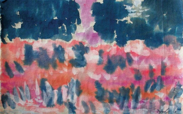 Composition II (1973) Aquarelle sur papier japon Signé et datée en bas à droite 34 x 54 cm