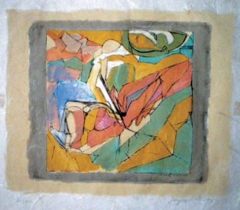 Composition Lithographie sur papier Japon Signée en bas à gauche et numérotée 25/150 33 x 51 cm