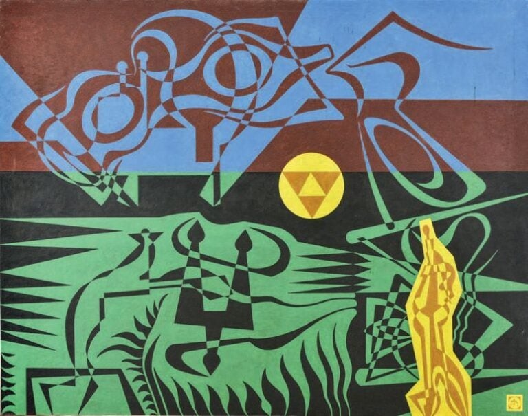 Composition noire et verte
