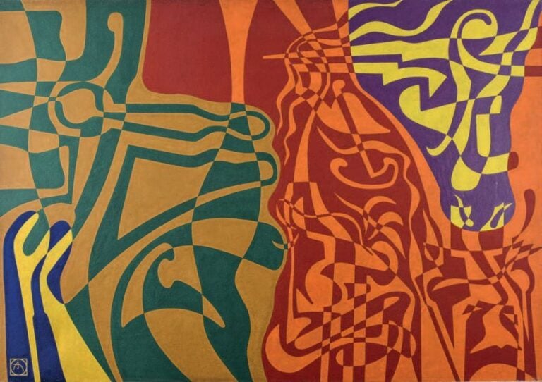 Composition rouge et orange