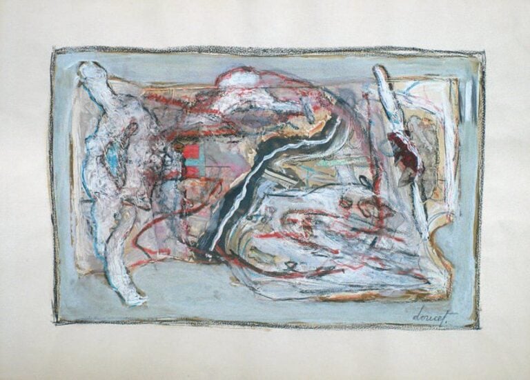 COMPOSITION Technique mixte, signée en bas à droite 50 x 66 cm