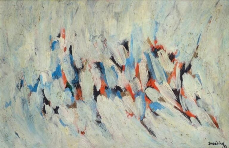 Composition verte et bleue, 1963 Huile sur isorel, signée et datée en bas à droite 27 x 40,5 cm Ancienne collection Kerchache
