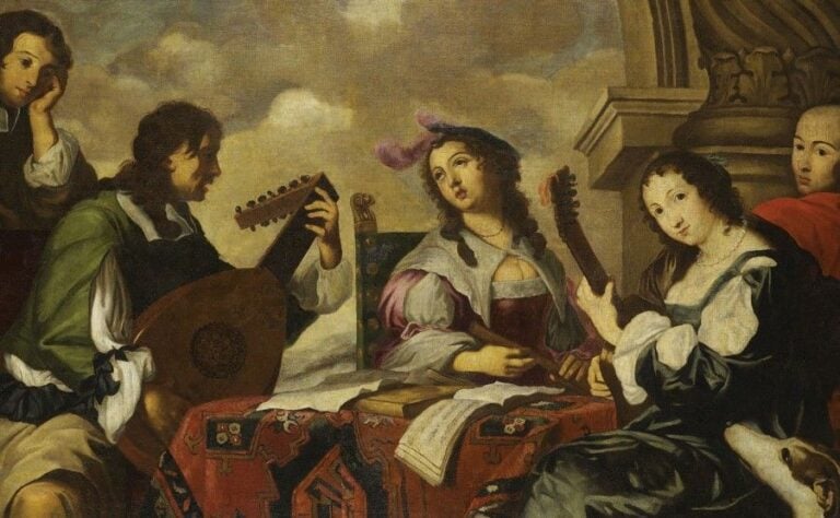 Concert sur un balcon Huile sur toil