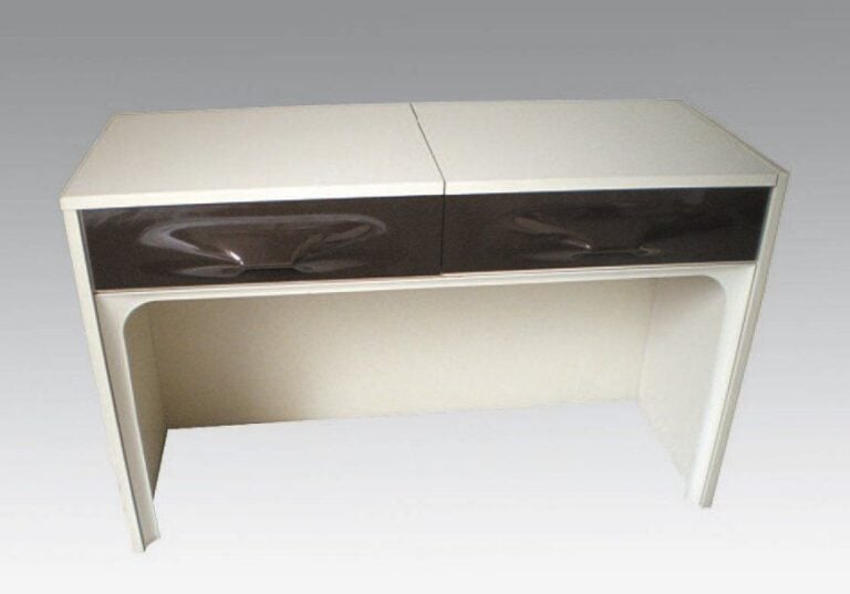 CONSOLE - COIFFEUSE Structure en stratifié blanc Édition DF2000, 1970 Hau