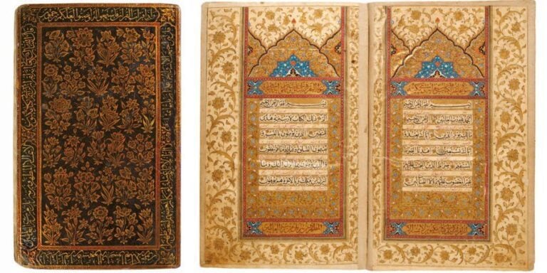 CORAN Grand manuscrit arabe sur papie