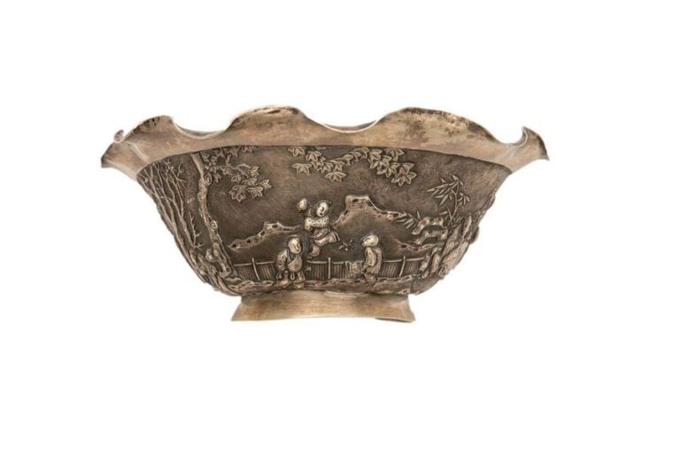 CORBEILLE EN ARGENT CHINOIS D’EXPORTATION PAR KWONG MAN SHING
