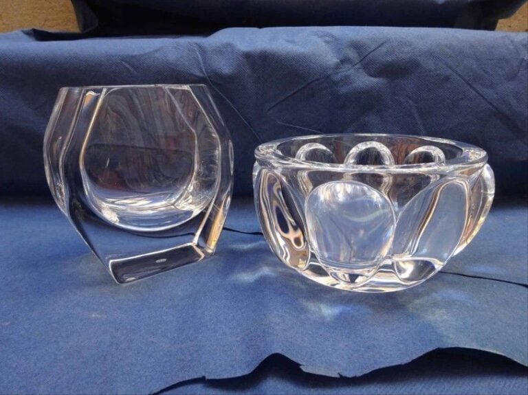 Coupe circulaire à godrons en cristal pressé moul