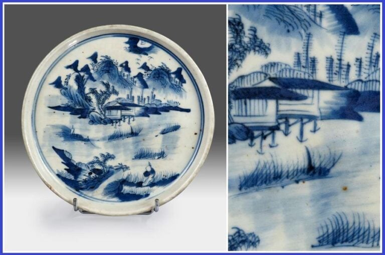 COUPE CIRCULAIRE EN PORCELAINE DITE BLEU DE HUÊ