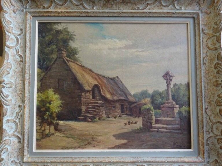 Cour de ferme au calvaire