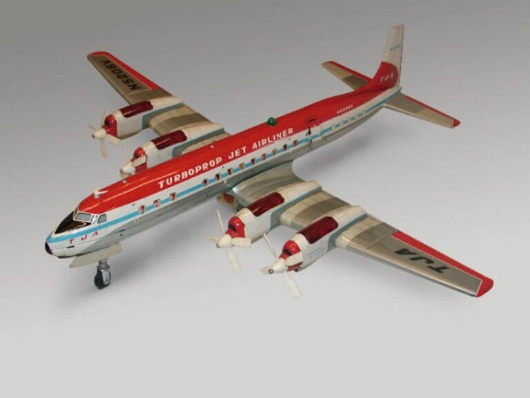 DC7 « TJA » turbo propulseur jet Airliner n° 5206V - Yone - Japon - vers 1965 - tôle lith