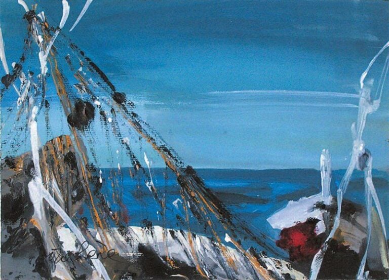 Décor de théâtre Gouache sur papier Signée en bas à gauche 22 x 32 c