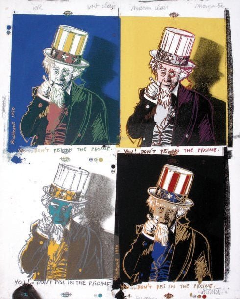 Desert storm, 1991 Sérigraphie originale à un seul exemplaire Montée sur toile et chassis Signée en bas à droite 49 x 61 cm