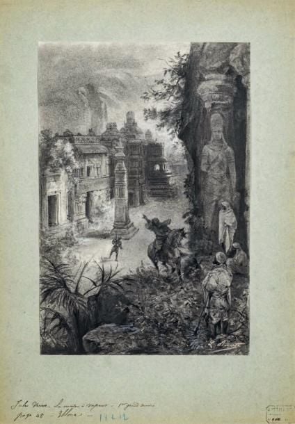 Dessin original signé de Léon Benett pour La Maison à vapeu
