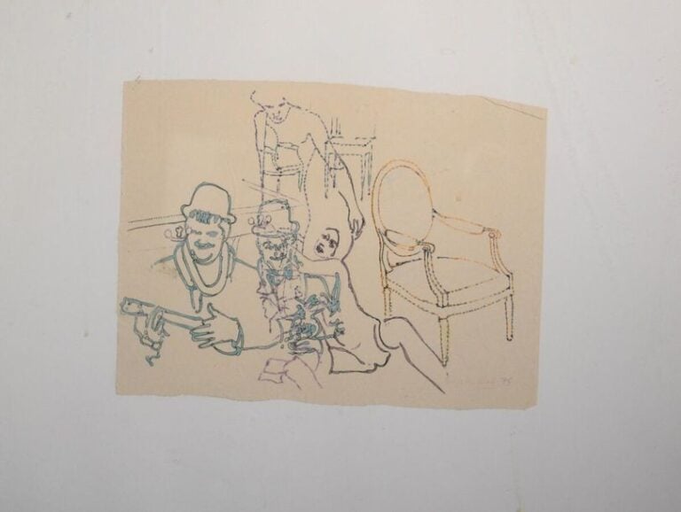 Dessin «Poupée 1975», signé en bas à droite