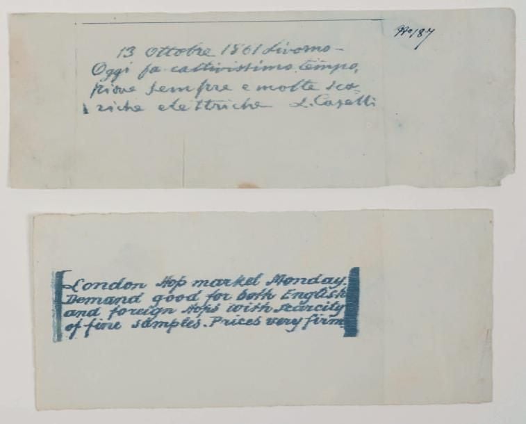 * Deux ancêtres du bélinogramme (1861)