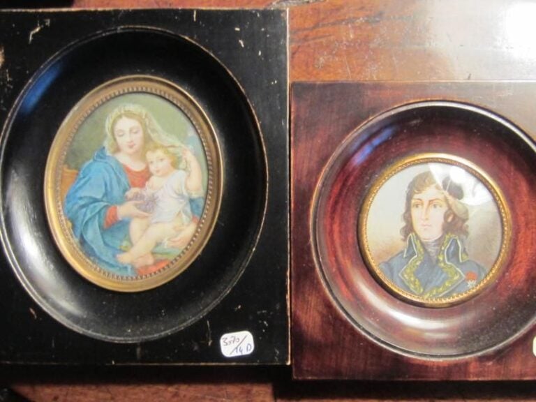 «Deux miniatures « Napoléon «  et Vierge à l'enfant
