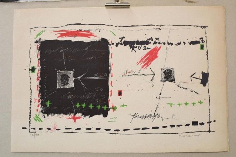 Deux visages Lithographie Justifiée en bas à gauche 22/90 Contresignée en bas à droite 30 x 50 cm