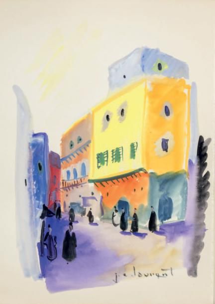 Dix aquarelles Couleurs marocaines - Rabat 1960