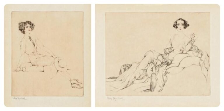 Dix portraits, Paris 1925 Ensemble de dix pointes sèches, signées Édition à 110 exemplaires sur japon, signée et numérotée par l'artiste 37,2 x 29 cm