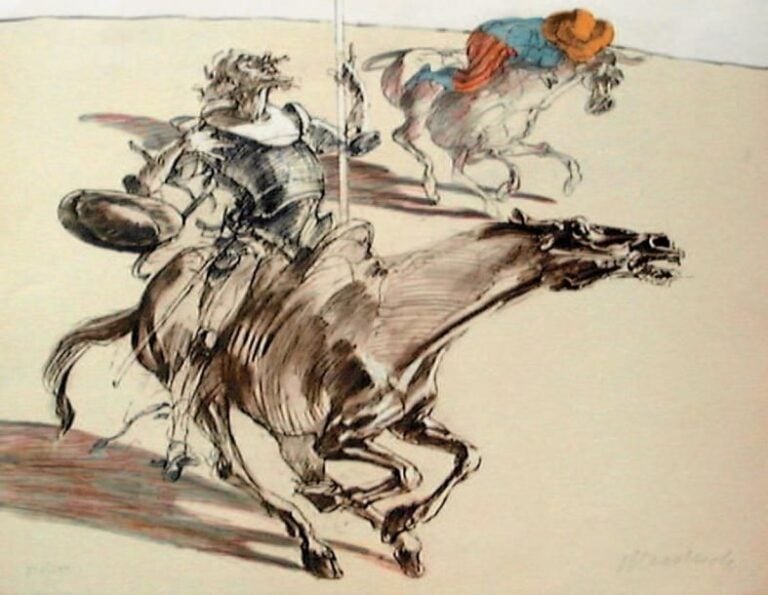 DON QUICHOTTE Lithographie originale encadrée Numérotée 203/250 et signée en bas à droite 56 x 76 cm