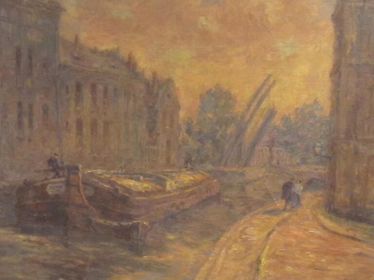DUHEM "Péniche" huile sur toile