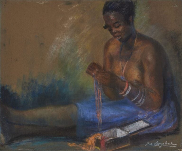 EBBA GÉRAUT DE LANGALERIE (1888-1950) - « Modèle au coffret à bijoux » - Pastel…