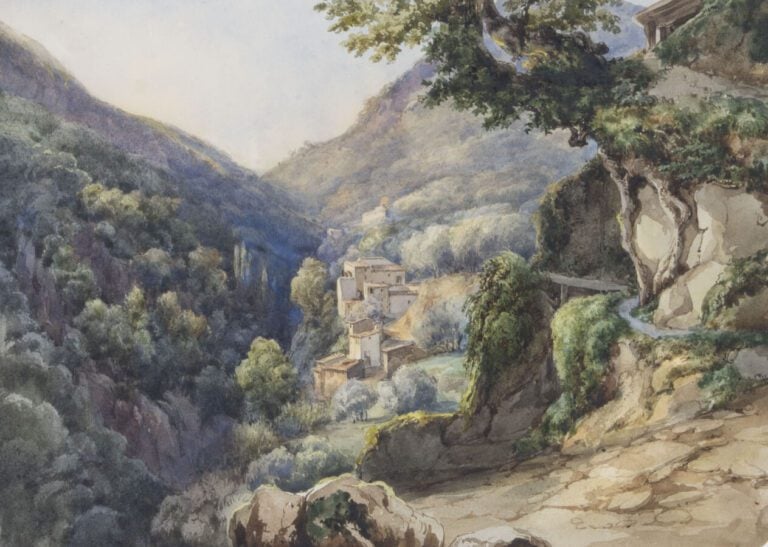 ÉCOLE DU XIXE SIÈCLE - « Paysage » - Un ensemble de vingt aquarelles, - certain…