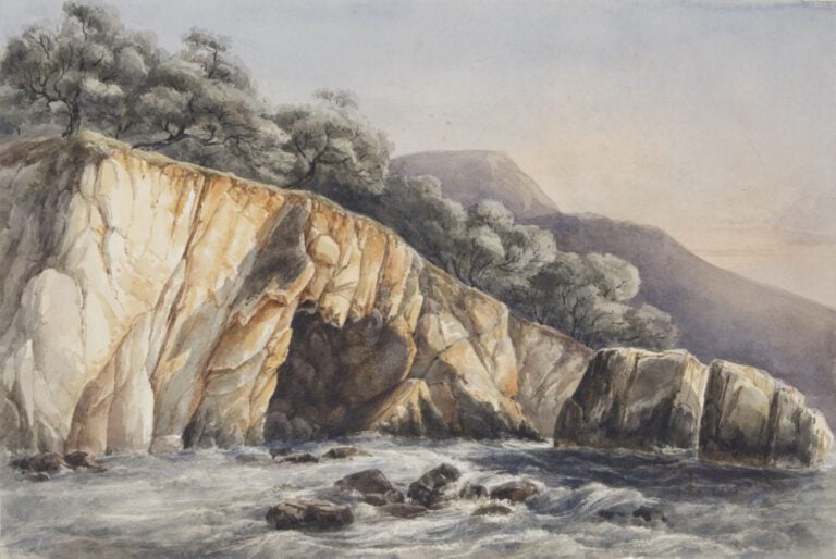 ÉCOLE DU XIXE SIÈCLE - « Paysage » - Un ensemble de vingt aquarelles, - certain…