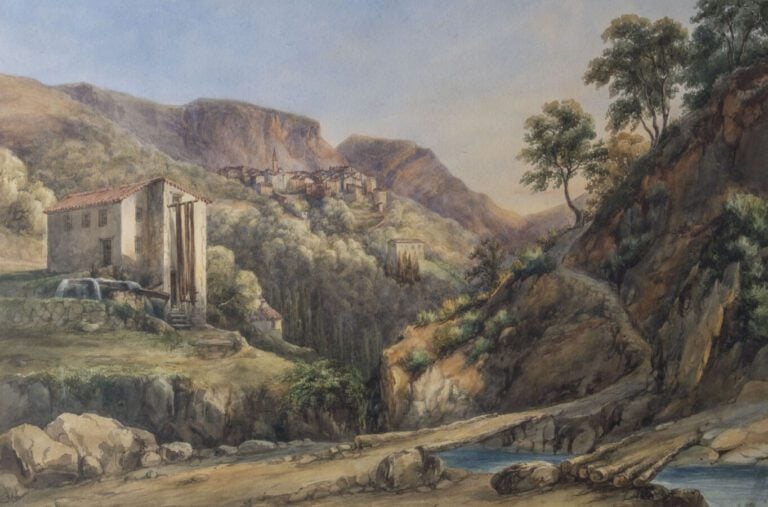 ÉCOLE DU XIXE SIÈCLE - « Paysage » - Un ensemble de vingt aquarelles, - certain…