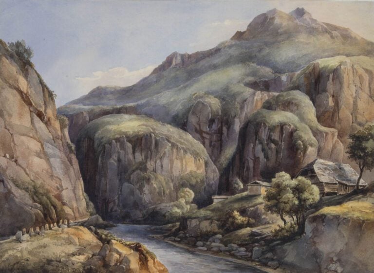 ÉCOLE DU XIXE SIÈCLE - « Paysage » - Un ensemble de vingt aquarelles, - certain…