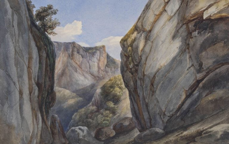 ÉCOLE DU XIXE SIÈCLE - « Paysage » - Un ensemble de vingt aquarelles, - certain…