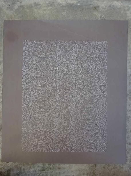 Edmond VERNASSA (1926-) Arborescence Sérigraphie sur papier Contresignée et datée en bas à droite: "90" Justifiée en bas à gauche: 9/10 79,5 x 70 cm (pliure)