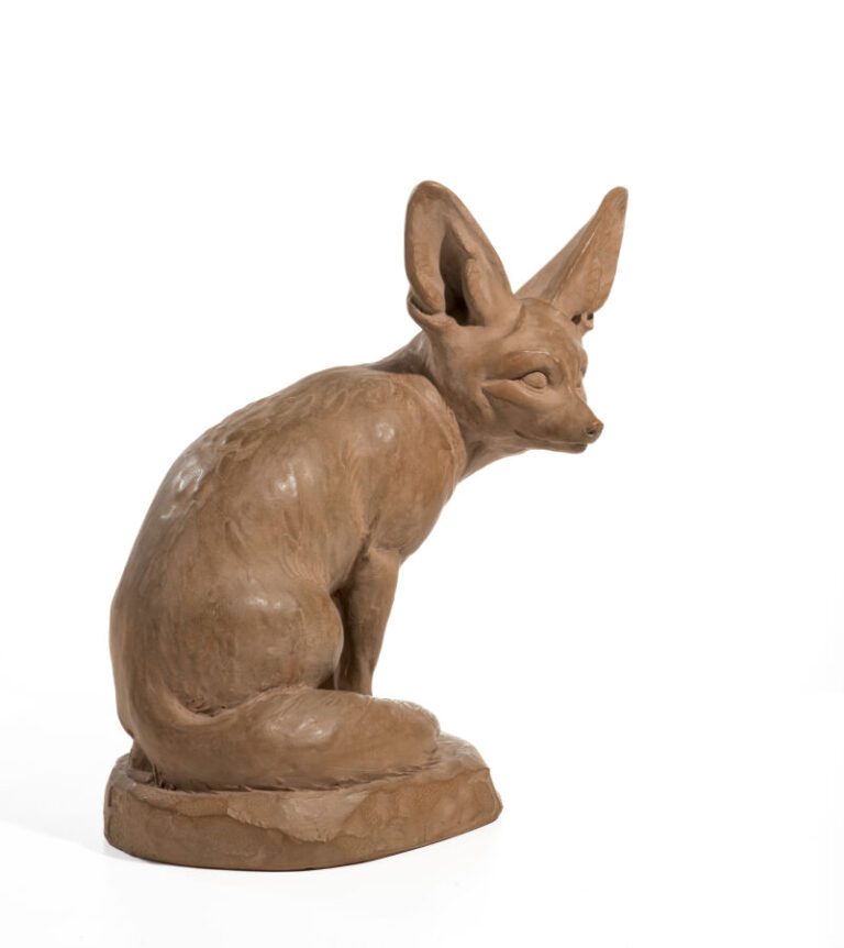 EDOUARD-MARCEL SANDOZ (1881-1971) - « Fennec assis » - Sculpture en terre cuite…