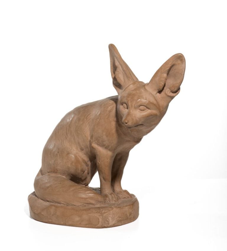 EDOUARD-MARCEL SANDOZ (1881-1971) - « Fennec assis » - Sculpture en terre cuite…