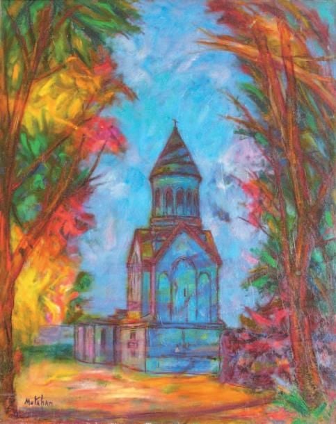 Eghivart (1968) Huile sur toile Signée en bas à gauche, Contresignée, datée et située au dos 60 x 49 cm