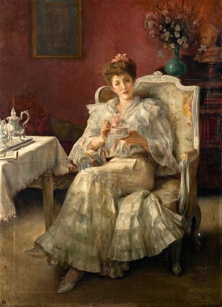 Elégante à la tasse de thé, 1902