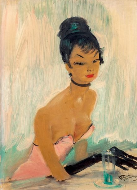 Élégante au bar