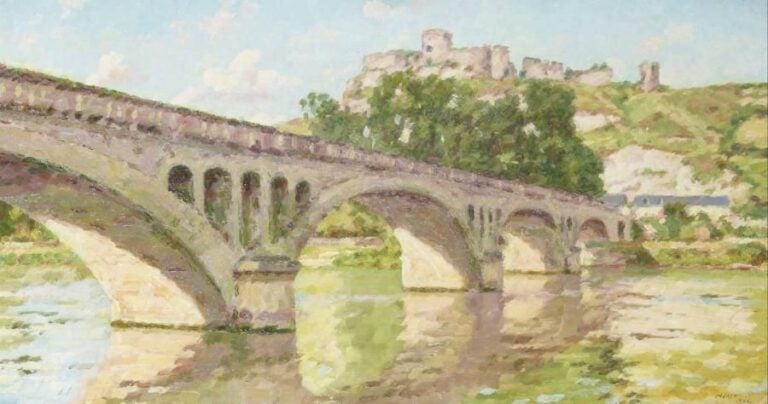 Émile-Louis MÉRET (1893/94-1925) Le château des Andelys Huile sur toil