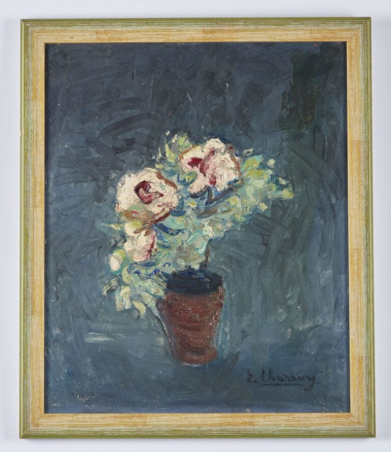 ÉMILIE CHARMY (1878-1974) - « Roses en pot » - Huile sur carton signée en bas à…