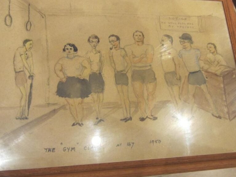 Encre et aquarelle "The Gym class"