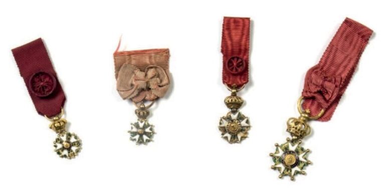 Ensemble de 5 réductions: Légion d'Honneur, Ste Hélène 182