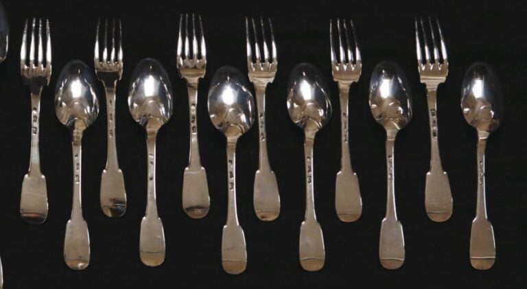 Ensemble de 6 couverts en argent unipla