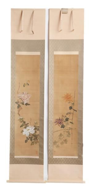 Ensemble de deux peintures de Tsubaki Chinzan (1801-1854
