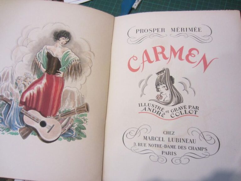 Ensemble de divers ouvrages dont "Carmen" par Prosper Mérimé