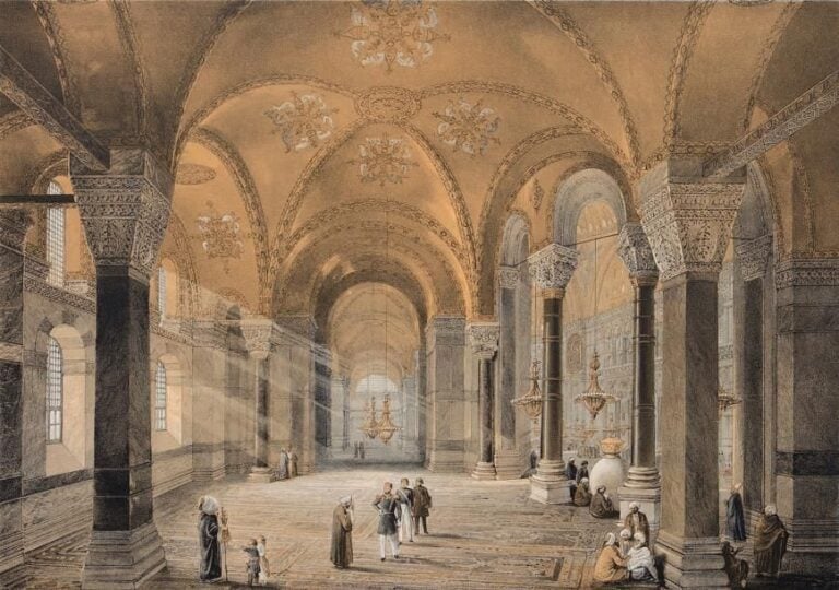 Ensemble de douze gravures de vues d'Hagia